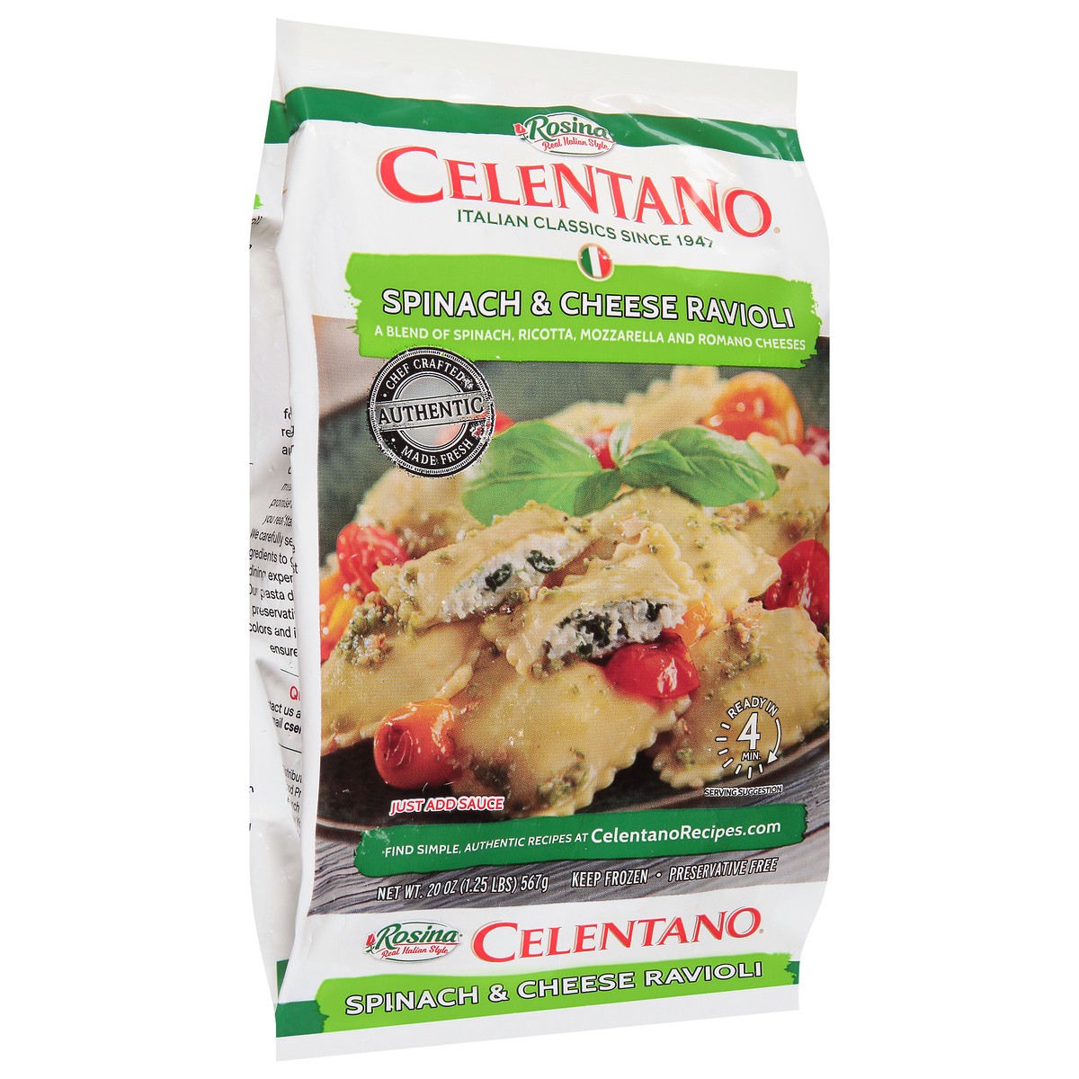 slide 3 of 13, Celentano Spinach & Cheese Ravioli 20 oz, 20 oz