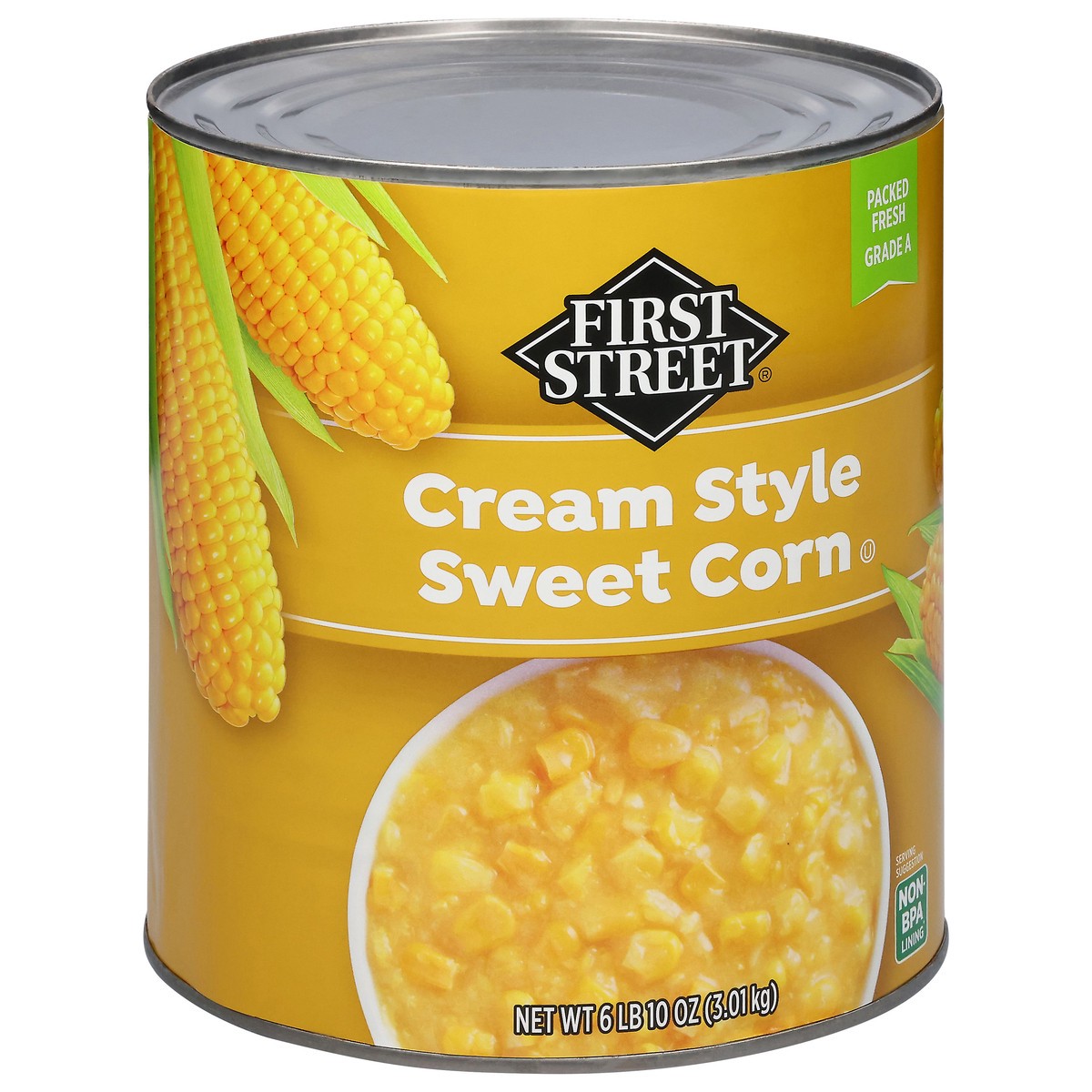 slide 4 of 4, Cb22 First Street Fancy Cream Style Corn, 106 oz