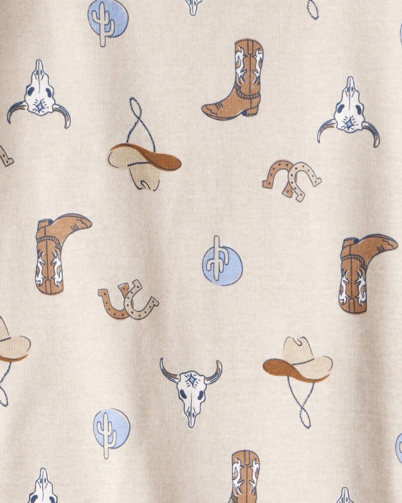 slide 3 of 3, Carter's Boys Western Print 100% Cotton Long-Sleeve Snug Fit 4-Piece Pajamas - Brown Brown 14, 4 pc
