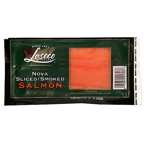 slide 1 of 1, Lascco Salmon Nova Sliced & Smoked, 3 oz