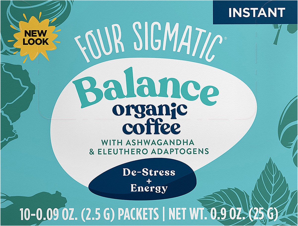 slide 4 of 8, Four Sigmatic BALANCE Organic Instant Coffee Mix with Ashwagandha & Eleuthero Adaptogens , 10 ct