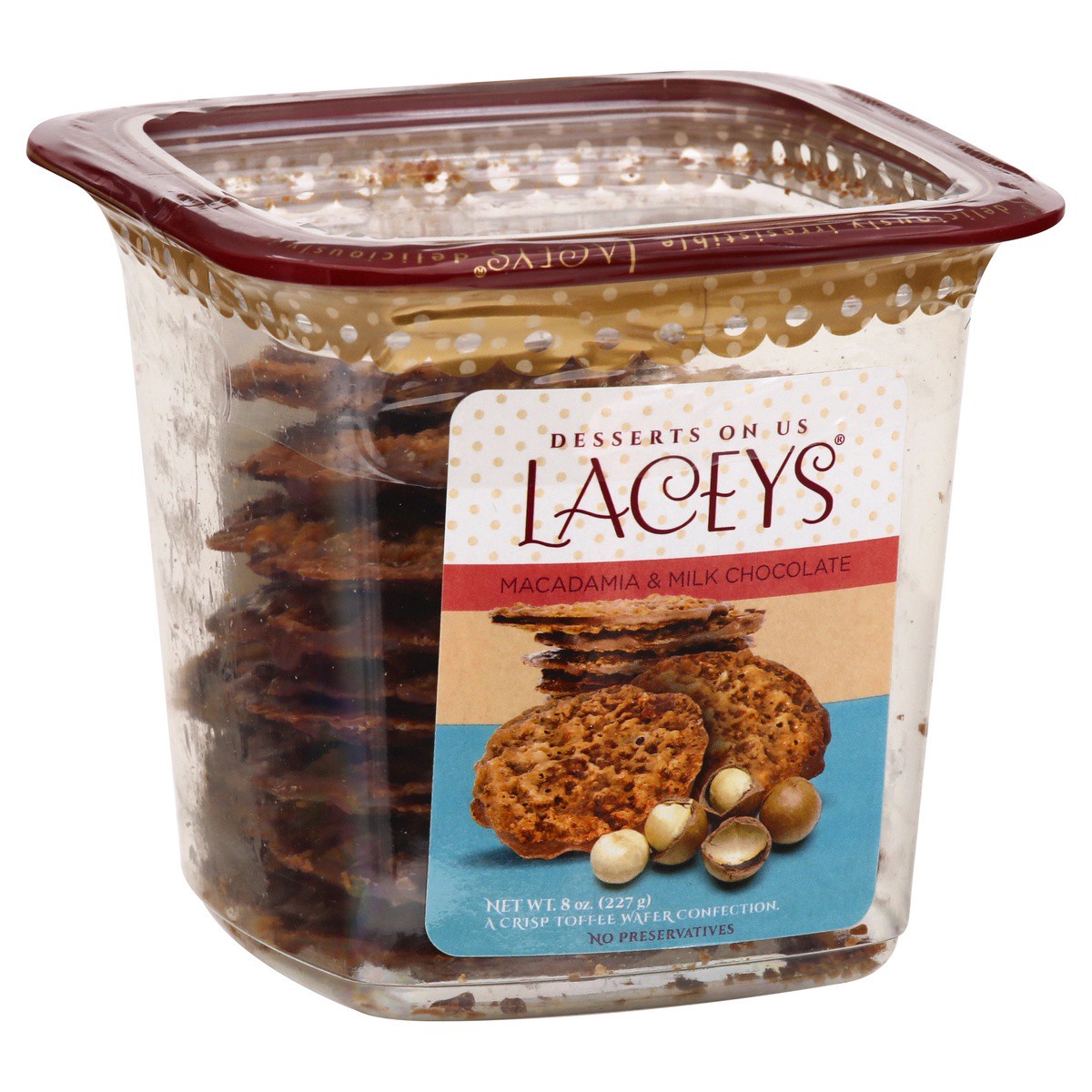 slide 3 of 10, Laceys Macadamia & Milk Chocolate Wafer Confection 8 oz, 8 oz