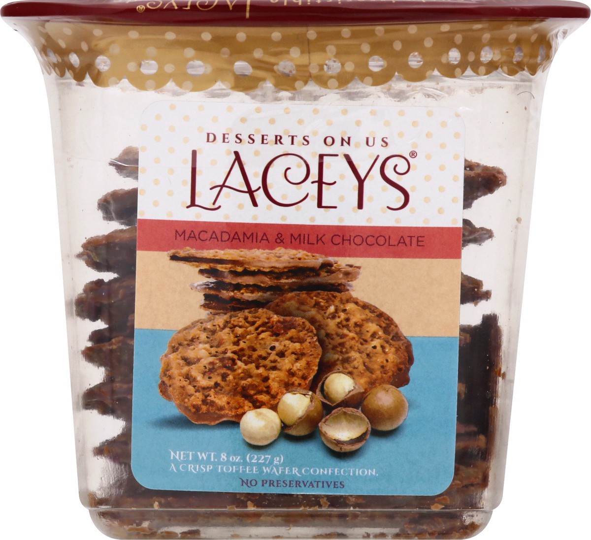 slide 9 of 10, Laceys Macadamia & Milk Chocolate Wafer Confection 8 oz, 8 oz