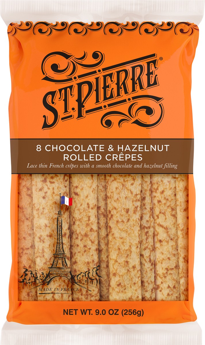 slide 1 of 10, St Pierre Chocolate & Hazelnut Rolled Crepes 8 8 ea, 6 ct; 6.7 oz