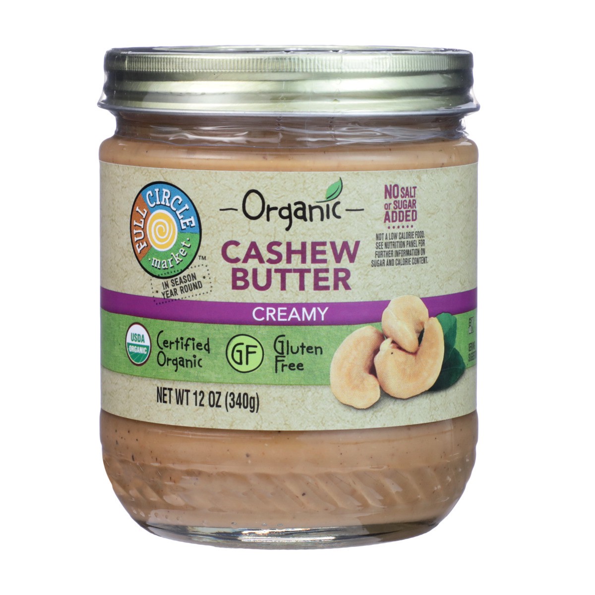 slide 8 of 9, Full Circle Market Creamy Cashew Butter, 12 oz