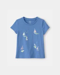 Carters Toddler Girl Sailboat Graphic Tee - Blue Blue 3T