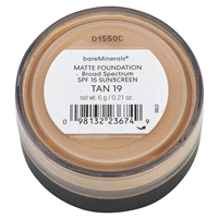 slide 3 of 5, bareMinerals Bare Minerals Matte Foundation Broad Spectrum SPF 15 Tan, 0.21 oz