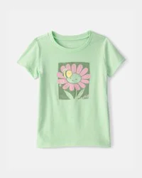 Carter's Toddler Girl Flower Graphic Tee - Green 2T