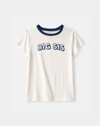 Carters Girls Big Sis Graphic Tee - Cream Cream S
