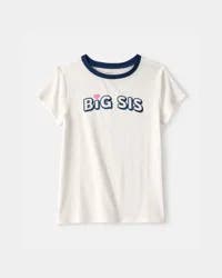 Carters Girls Big Sis Graphic Tee - Cream Cream S