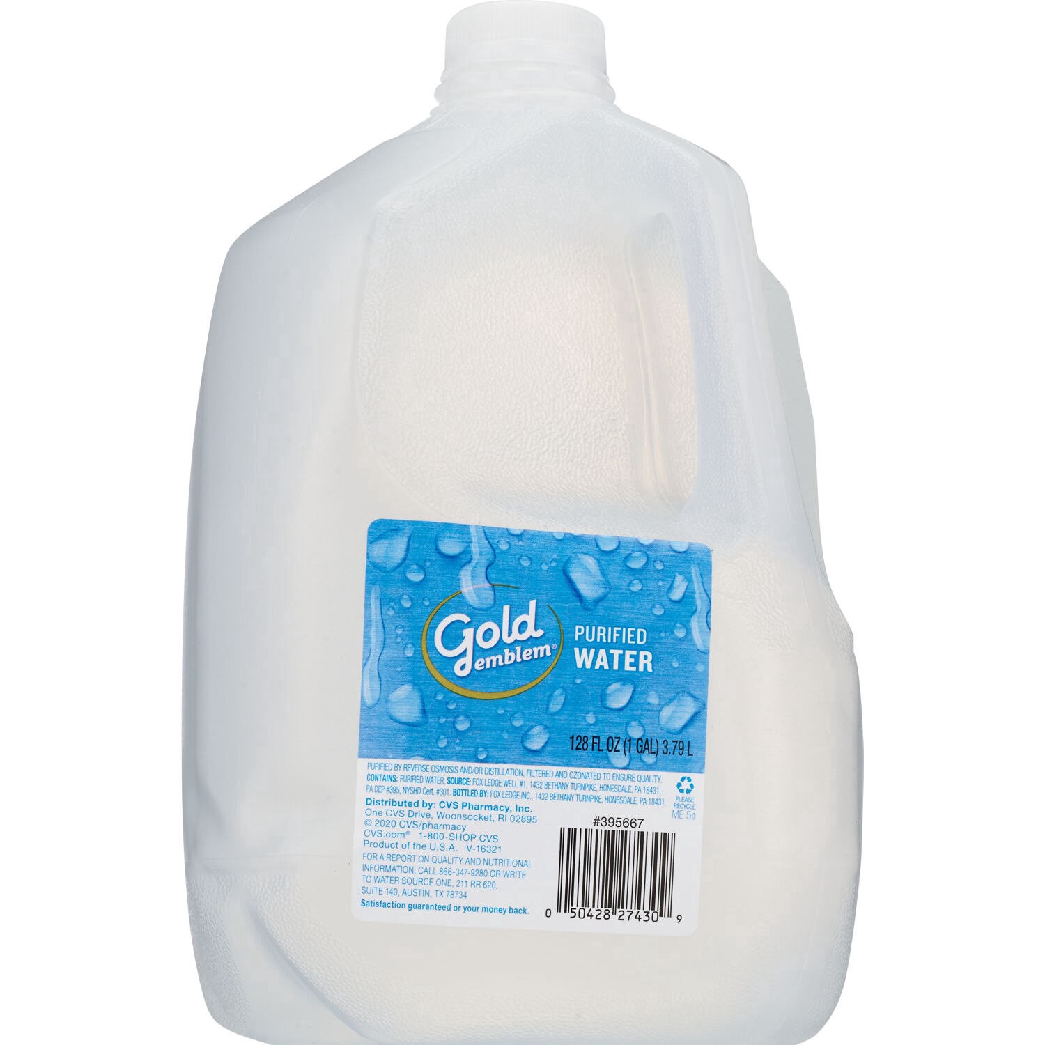 slide 1 of 2, Just The Basics Purified Water, 128 Oz, 128 oz