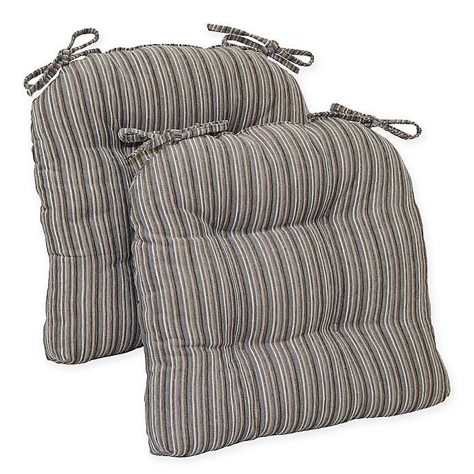 slide 1 of 2, Brentwood Originals Huntington Memory Foam Oversized Chair Pads - Grey, 2 ct