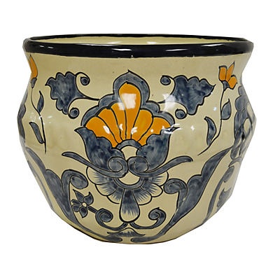 slide 1 of 1, Blue Orange Pottery Milan Talavera Bell Planter, 1 ct