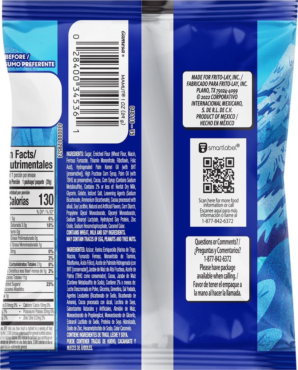 slide 2 of 3, Gamesa Mamut Marshmallow Cookie Chocolate Flavored 1 Oz, 1 oz