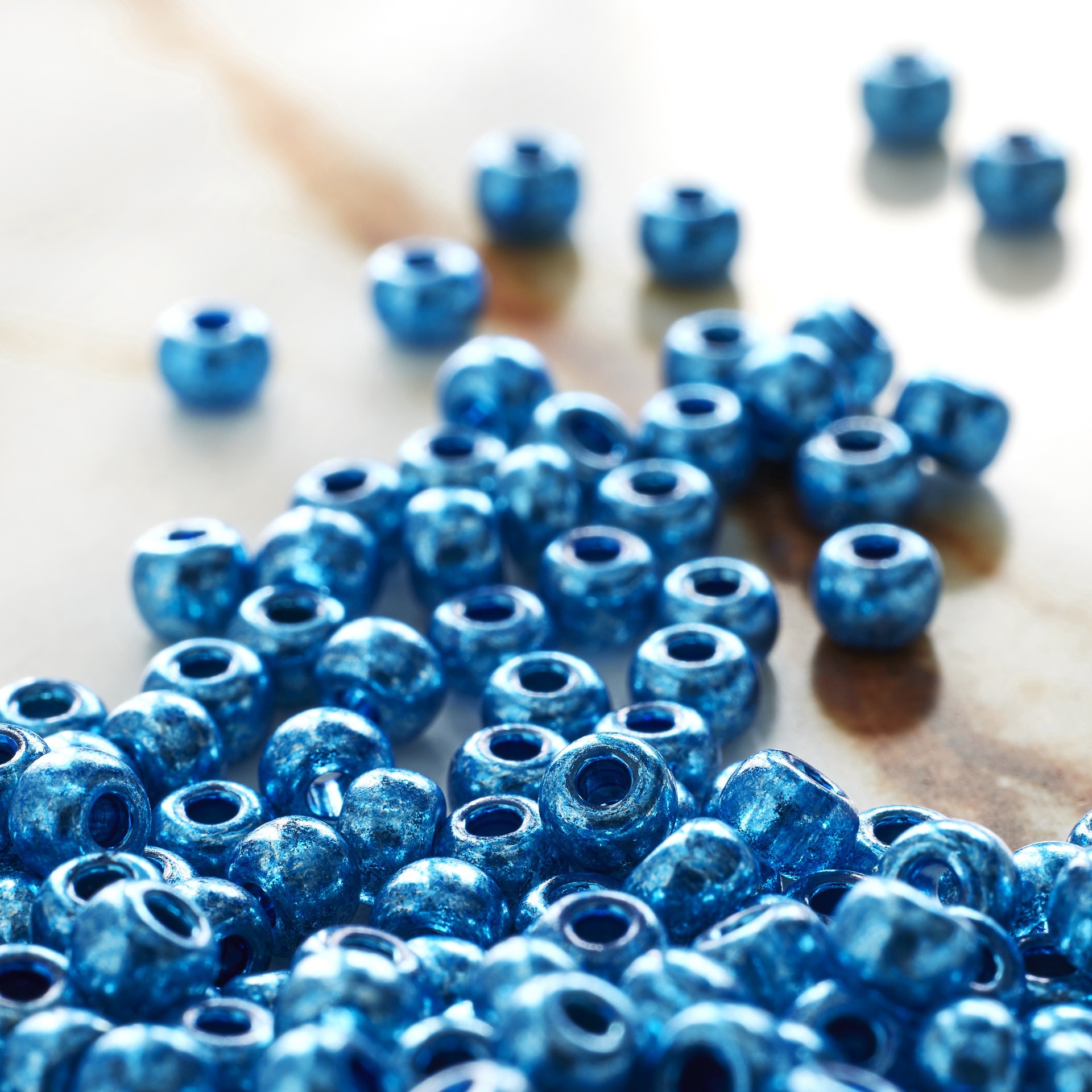 slide 2 of 3, John Bead Metallic Czech Glass Seed Beads, 6/0, 6/0