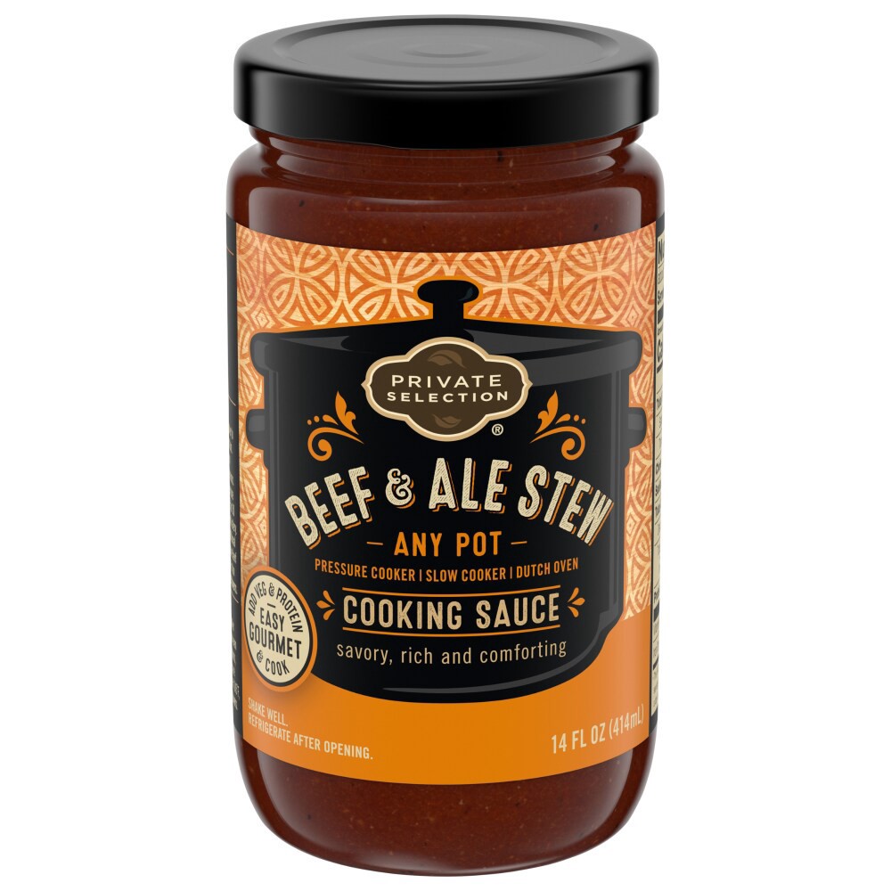 slide 1 of 4, Private Selection Beef And Ale Stew Cooking Sauce, 14 oz