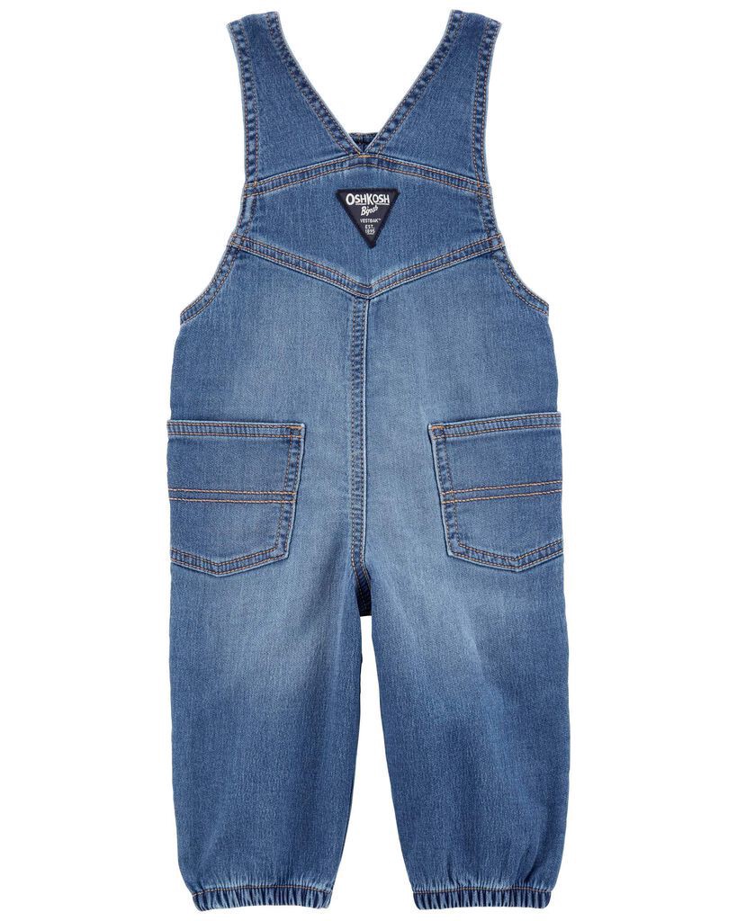slide 3 of 4, Oshkosh Baby Knit-Like Denim Overalls Medium Wash 12M, 1 ct
