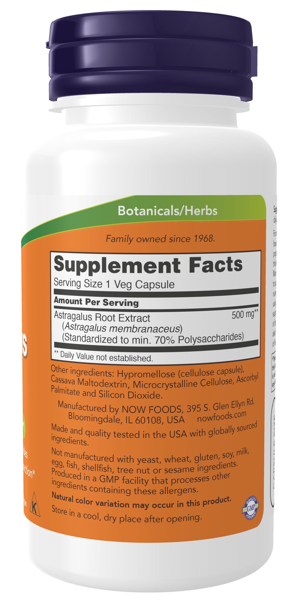 slide 4 of 4, NOW Astragalus Extract 500 mg - 90 Veg Capsules, 90 ct