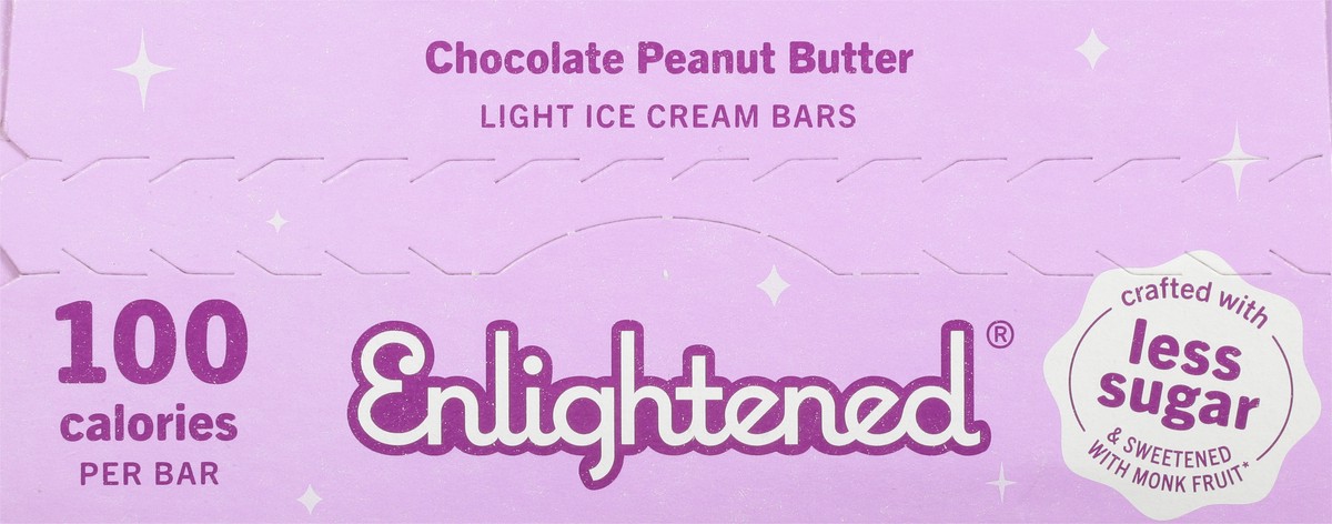 slide 8 of 9, Enlightened Light Chocolate Peanut Butter Ice Cream Bars 4 ea, 15 fl oz