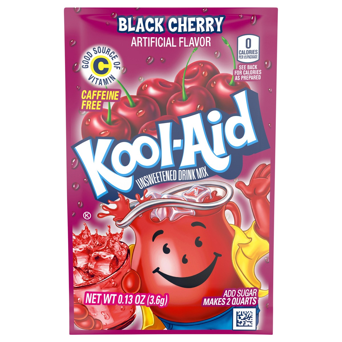 slide 1 of 10, Kool-Aid Unsweetened Black Cherry Powdered Soft Drink Mix, 0.13 oz Packet, 0.13 oz