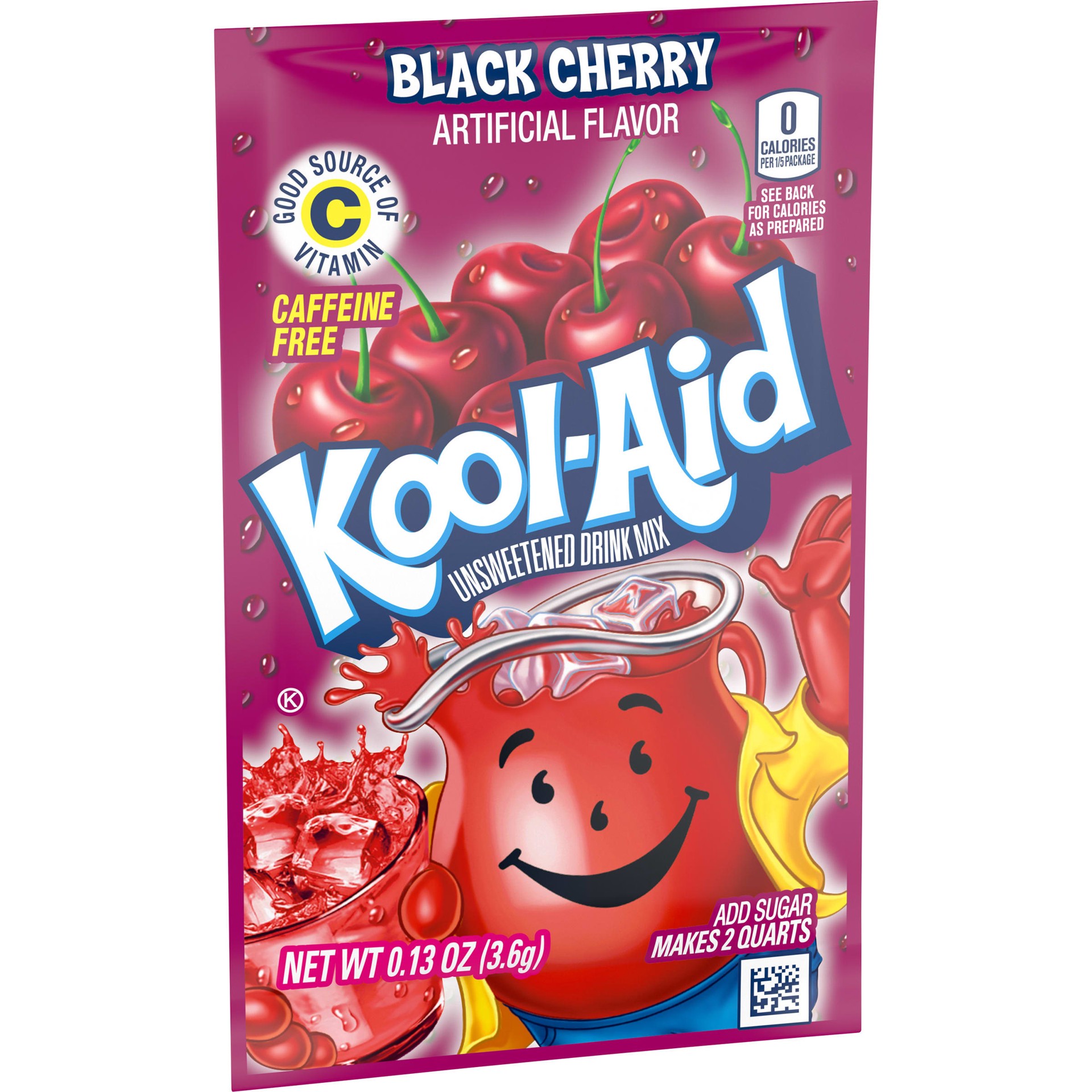 slide 6 of 10, Kool-Aid Unsweetened Black Cherry Powdered Soft Drink Mix, 0.13 oz Packet, 0.13 oz