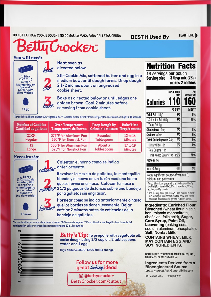 slide 3 of 14, Betty Crocker Sugar Cookies, Cookie Baking Mix, 17.5 oz, 17.5 oz