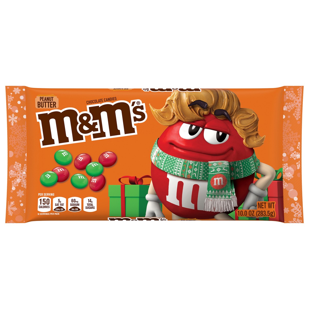 slide 1 of 12, M&M's Holiday Peanut Butter Chocolate Candies - 10oz, 10 oz