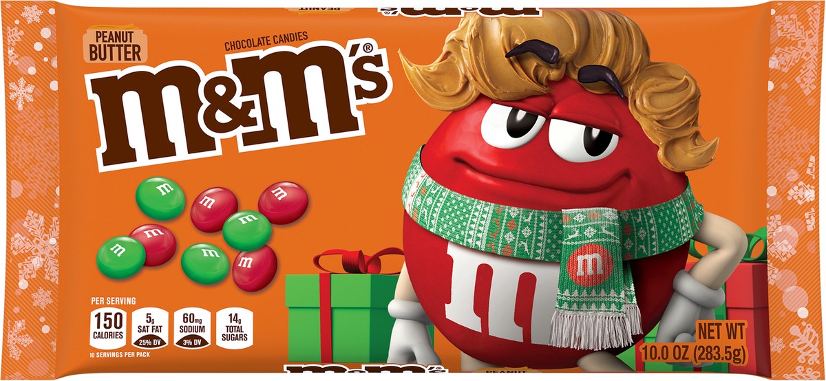 slide 2 of 12, M&M's Holiday Peanut Butter Chocolate Candies - 10oz, 10 oz