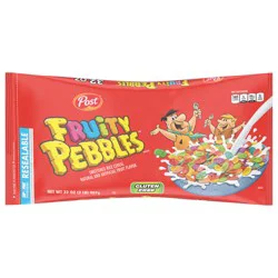 Post Fruity PEBBLES Cereal, 32 OZ Bag