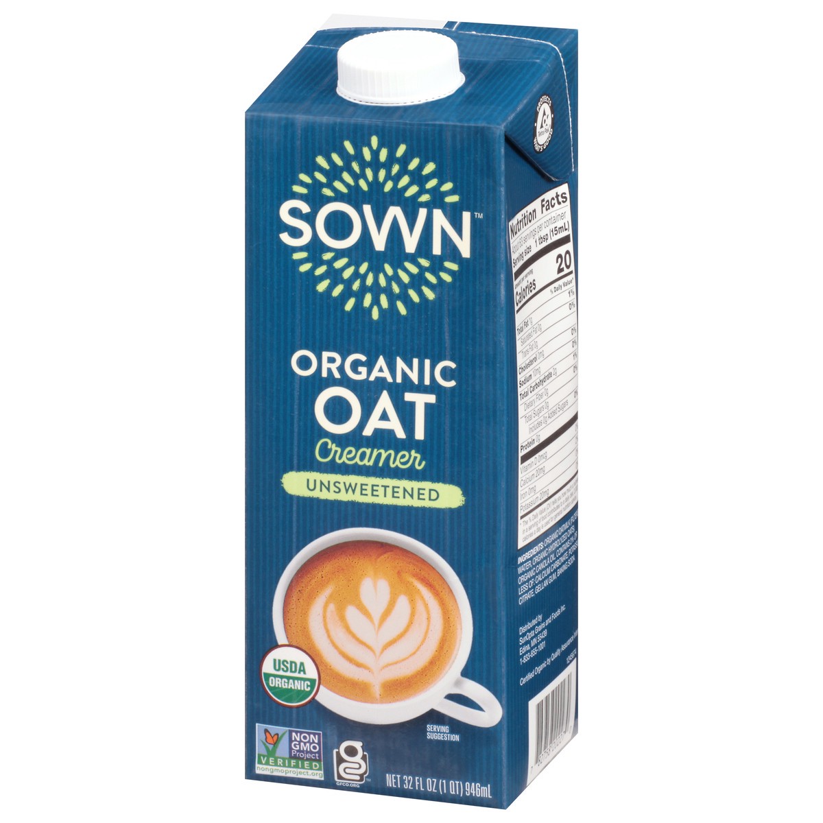 slide 4 of 9, Sown Unsweetened Organic Oat Creamer 32 fl oz, 32 fl oz