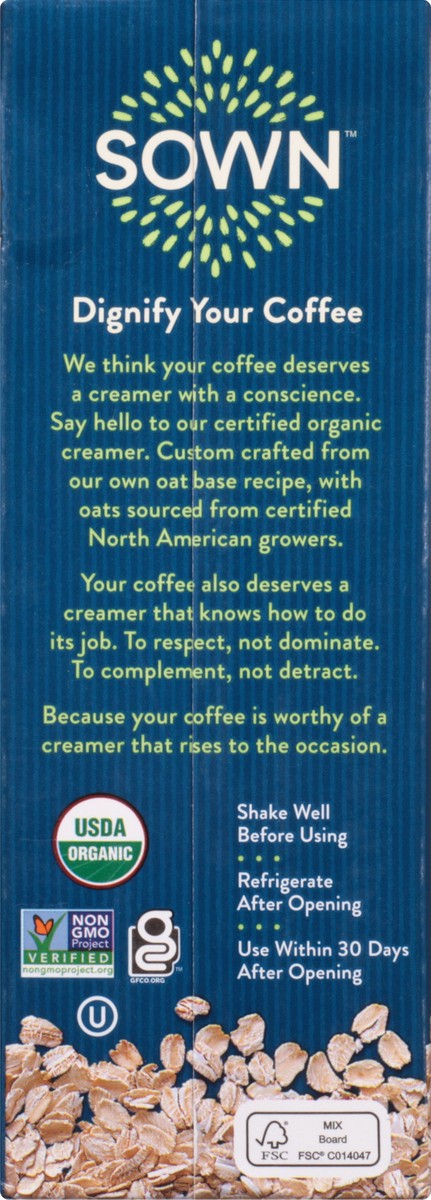 slide 8 of 9, Sown Unsweetened Organic Oat Creamer 32 fl oz, 32 fl oz