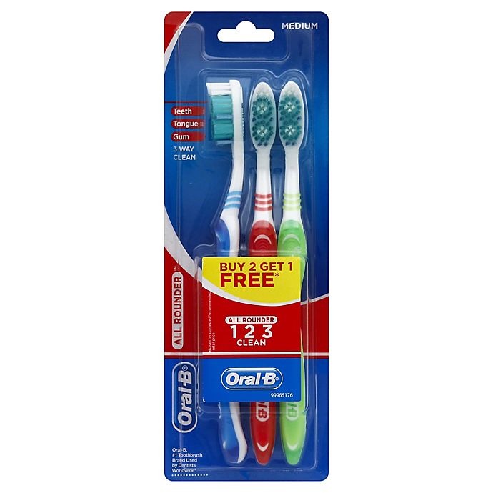 slide 1 of 1, Oral-B 2+1 Free Toothbrushes, 1 ct