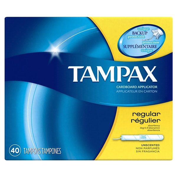 slide 1 of 1, Tampax Cardboard Regular Tampons, Unscented, 40 ct