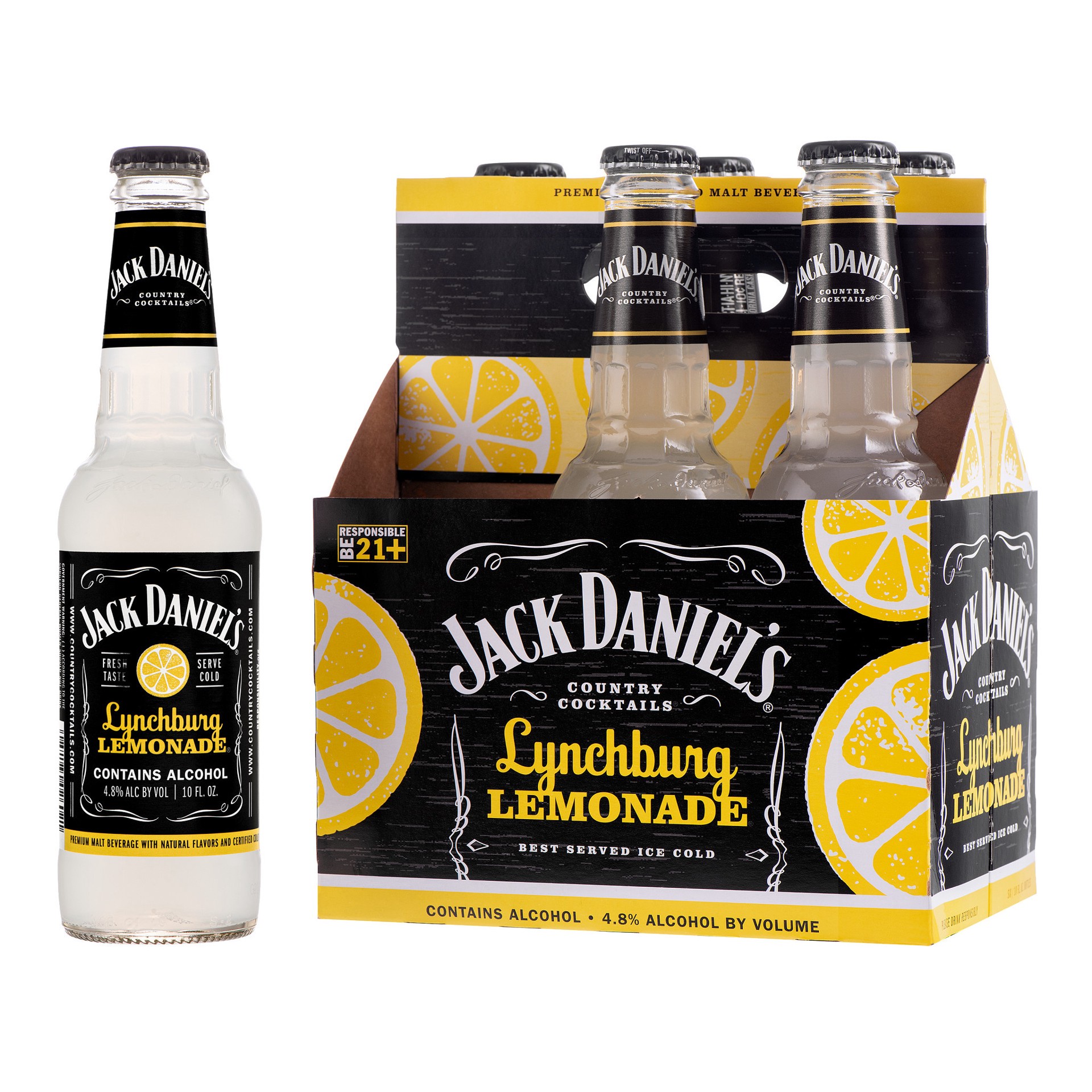 slide 1 of 10, Jack Daniel's Lynchburg Lemonade, 6 ct; 12 fl oz