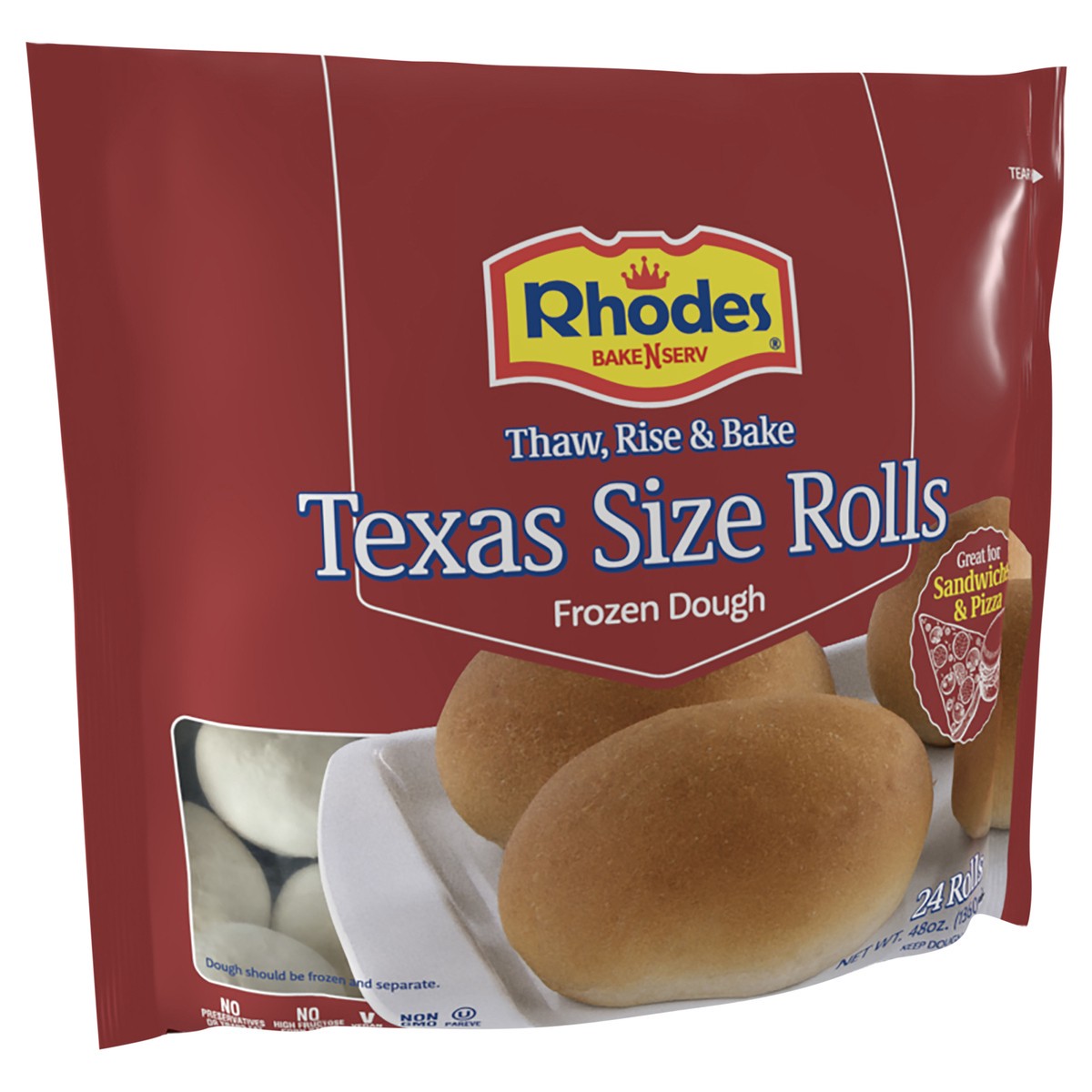 slide 2 of 4, Rhodes Bake-N-Serv Rhodes Texas Size Rolls 24 ea, 24 ct