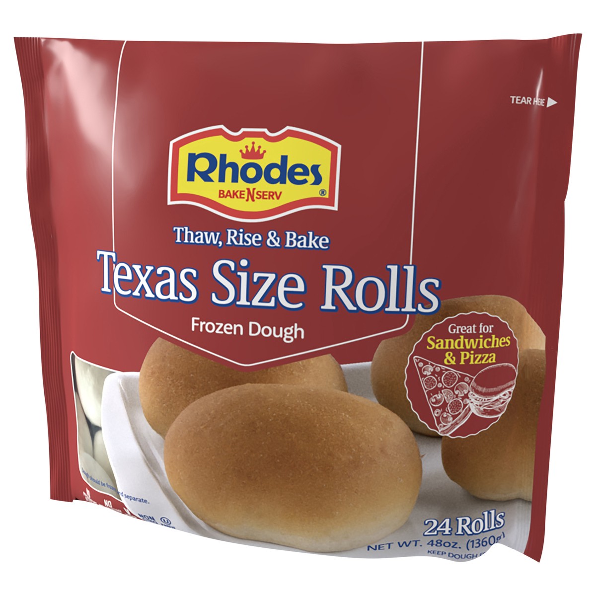 slide 3 of 4, Rhodes Bake-N-Serv Rhodes Texas Size Rolls 24 ea, 24 ct