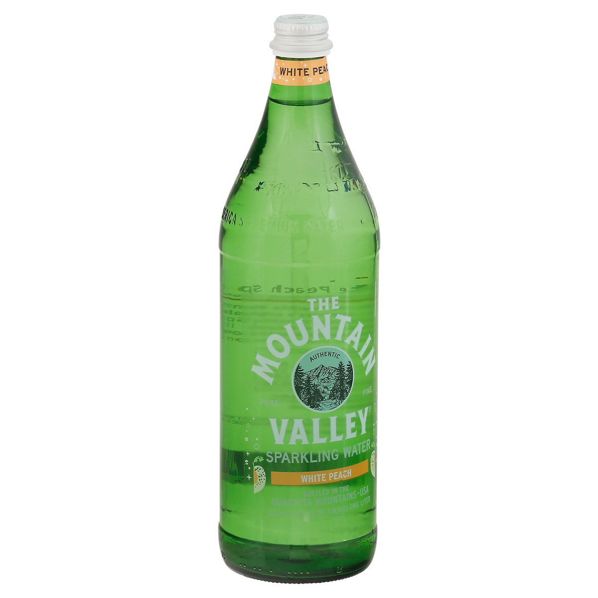 slide 7 of 9, Mountain Valley White Peach Sparkling Water - 33.8 oz, 33.8 oz