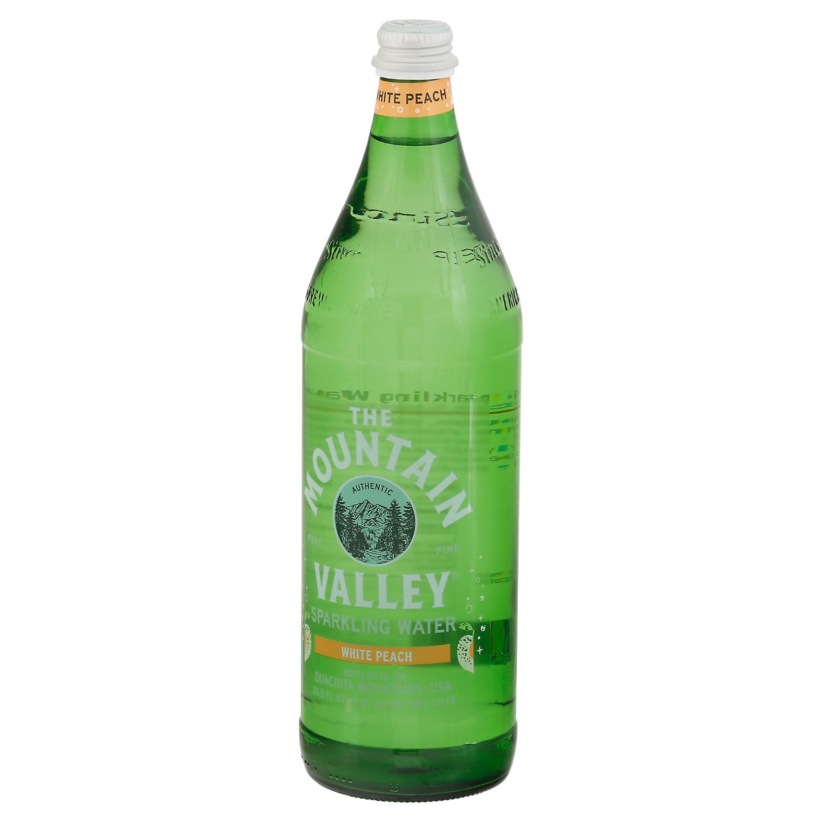 slide 5 of 9, Mountain Valley White Peach Sparkling Water - 33.8 oz, 33.8 oz