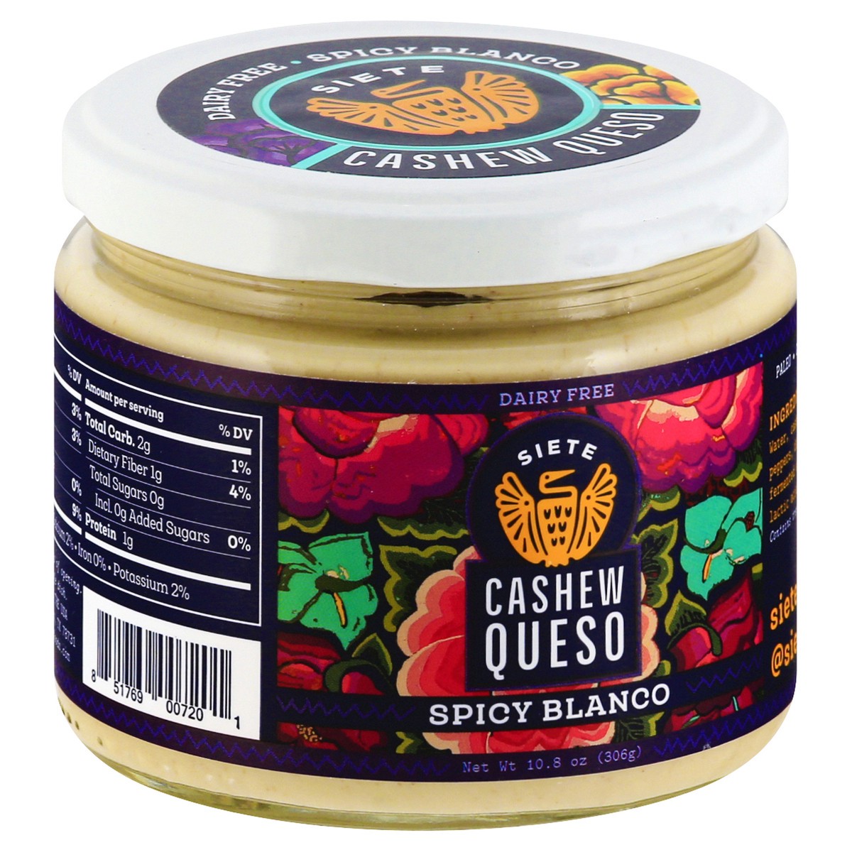 slide 2 of 9, Siete Dairy Free Spicy Blanco Cashew Queso 10.8 oz, 10.8 oz