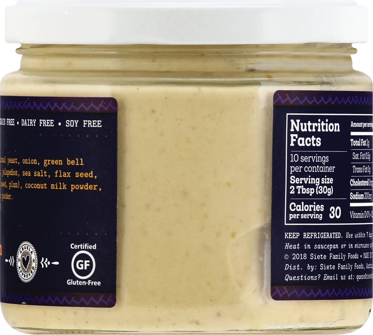 slide 5 of 9, Siete Dairy Free Spicy Blanco Cashew Queso 10.8 oz, 10.8 oz