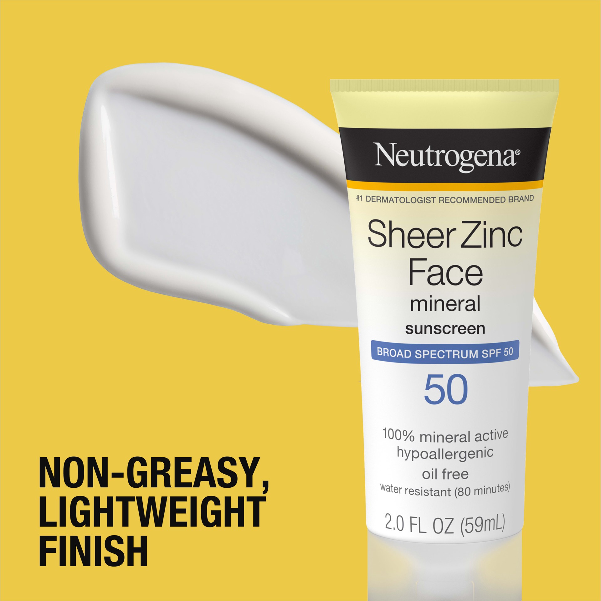 slide 9 of 10, Neutrogena Sheer Zinc Sunscreen Face Lotion - SPF 50, 2 fl oz