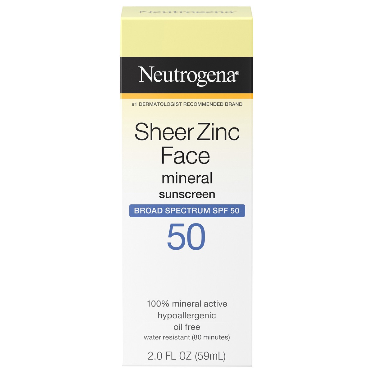 slide 1 of 10, Neutrogena Sheer Zinc Sunscreen Face Lotion - SPF 50, 2 fl oz