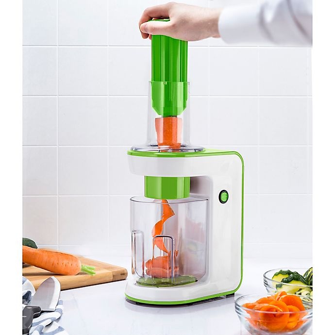 slide 3 of 5, Gourmia Electric Spiralizer and Slicer - Green, 1 ct