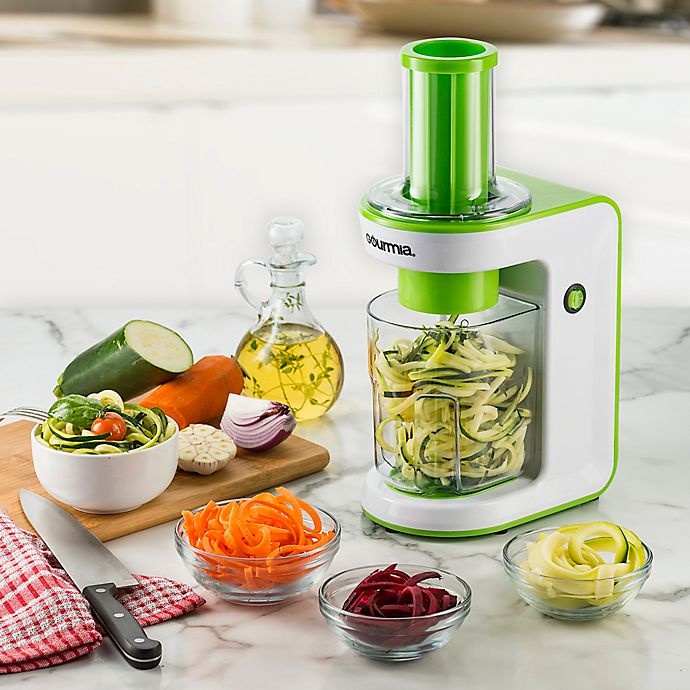 slide 4 of 5, Gourmia Electric Spiralizer and Slicer - Green, 1 ct