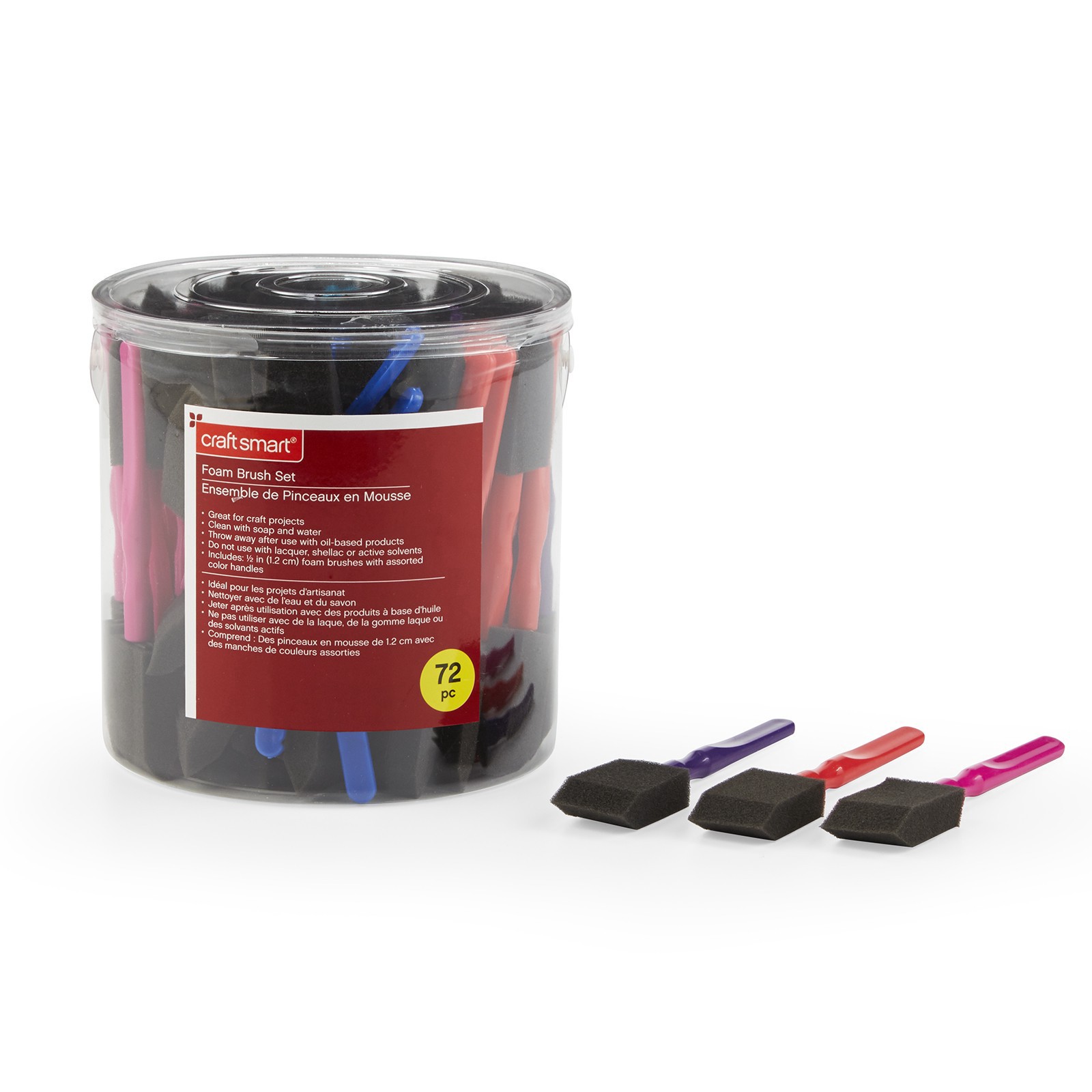 slide 4 of 4, 72 Piece 1" Foam Brush Set By Craft Smart, 72 ct