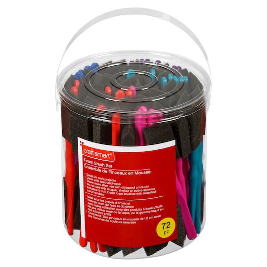 slide 1 of 4, 72 Piece 1" Foam Brush Set By Craft Smart, 72 ct