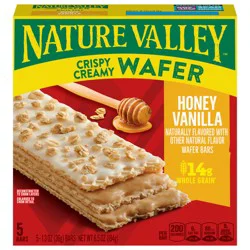 Nature Valley Crispy Creamy Wafer Bars, Honey Vanilla, Whole Grain, 5 Bars, 6.5 oz