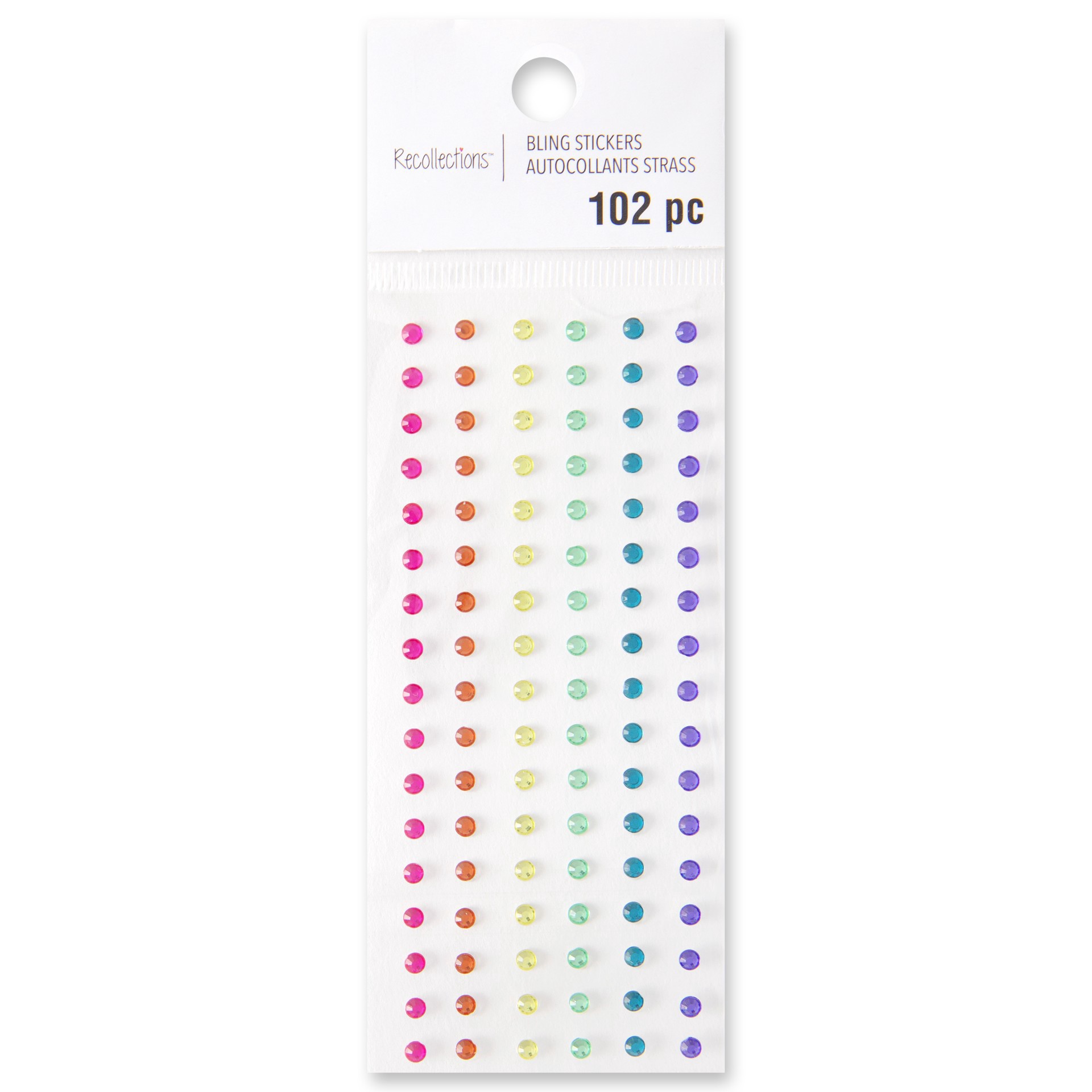 slide 6 of 6, Multicolored Rhinestone Stickers By Recollections, 3 mm