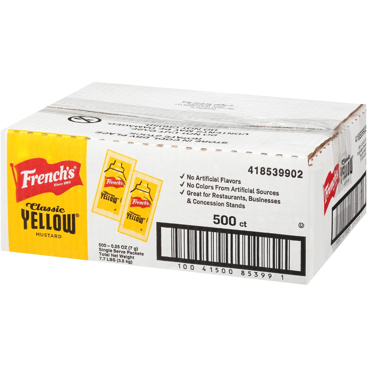 slide 2 of 14, French's Classic Yellow Mustard 500-0.25 oz. Packets, 7.7 lb