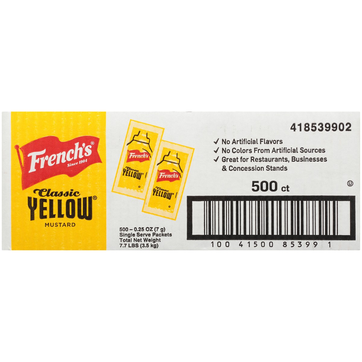 slide 5 of 14, French's Classic Yellow Mustard 500-0.25 oz. Packets, 7.7 lb